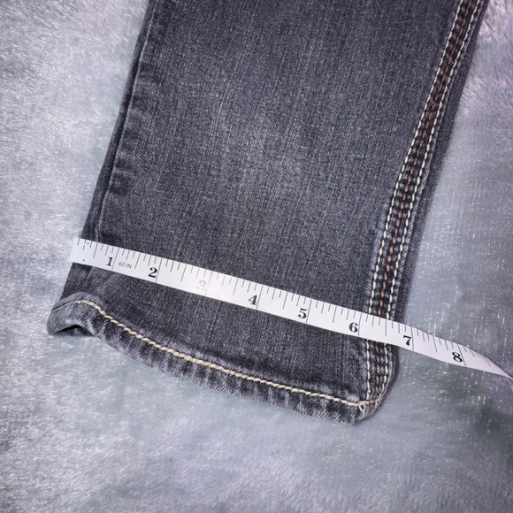 Rock Revival Jeans Womens 30 Debbie Straight Leg Faded Black Flap Pocket‎ Grunge - Picture 4 of 12